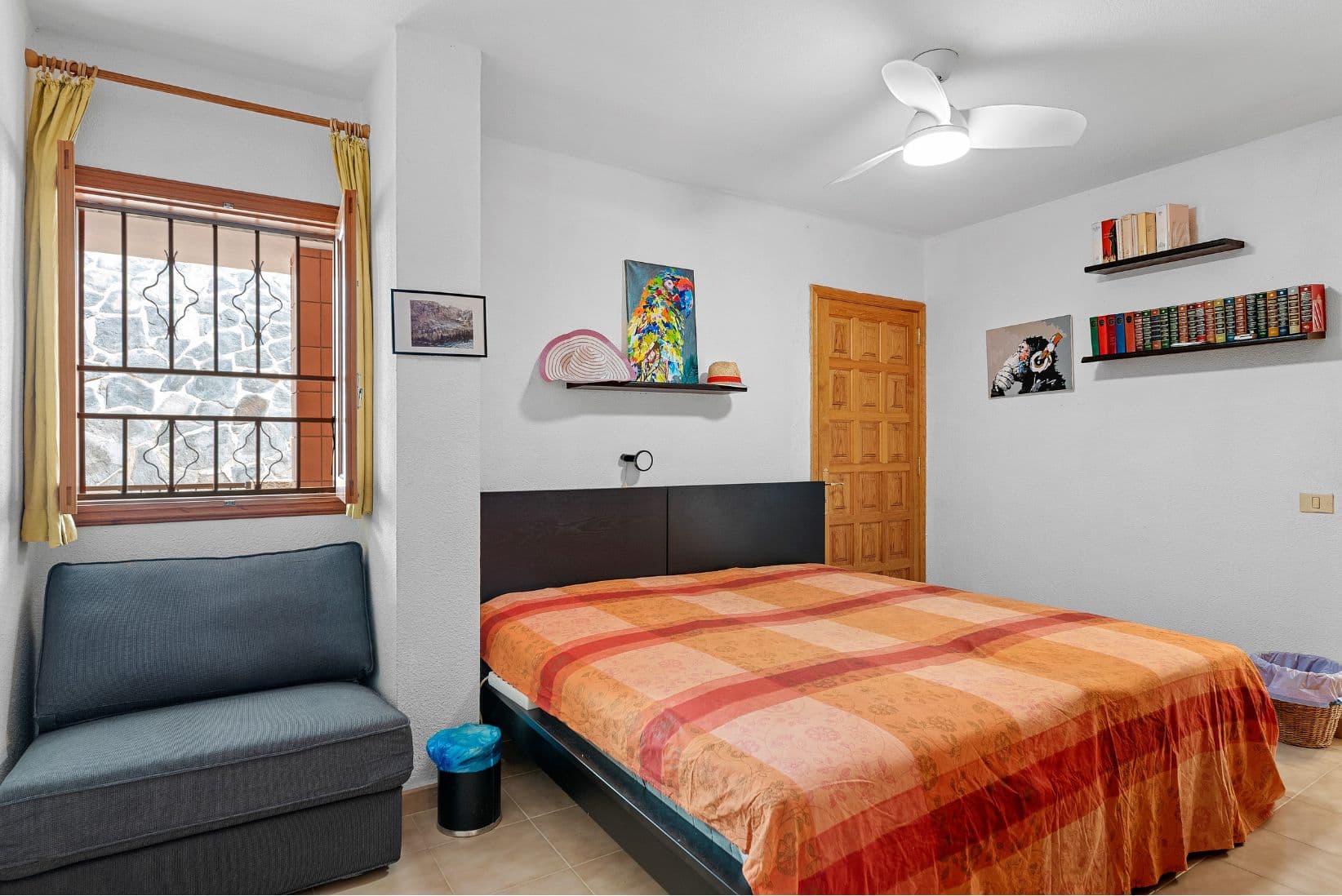 Second bedroom with double bed and chair bed