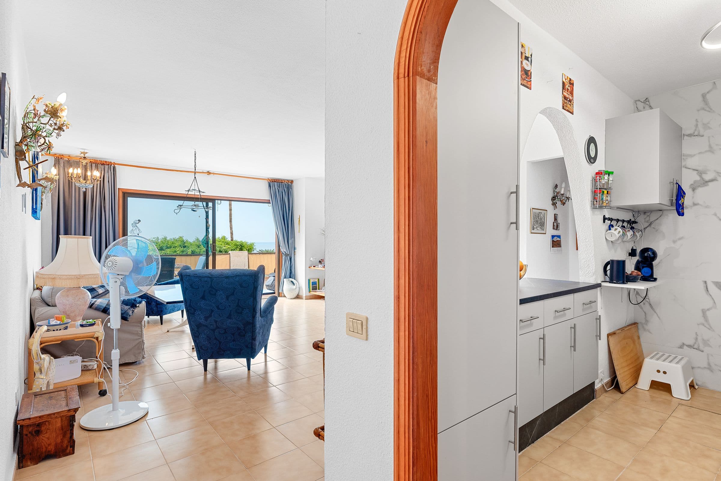 View from the kitchen into the living area