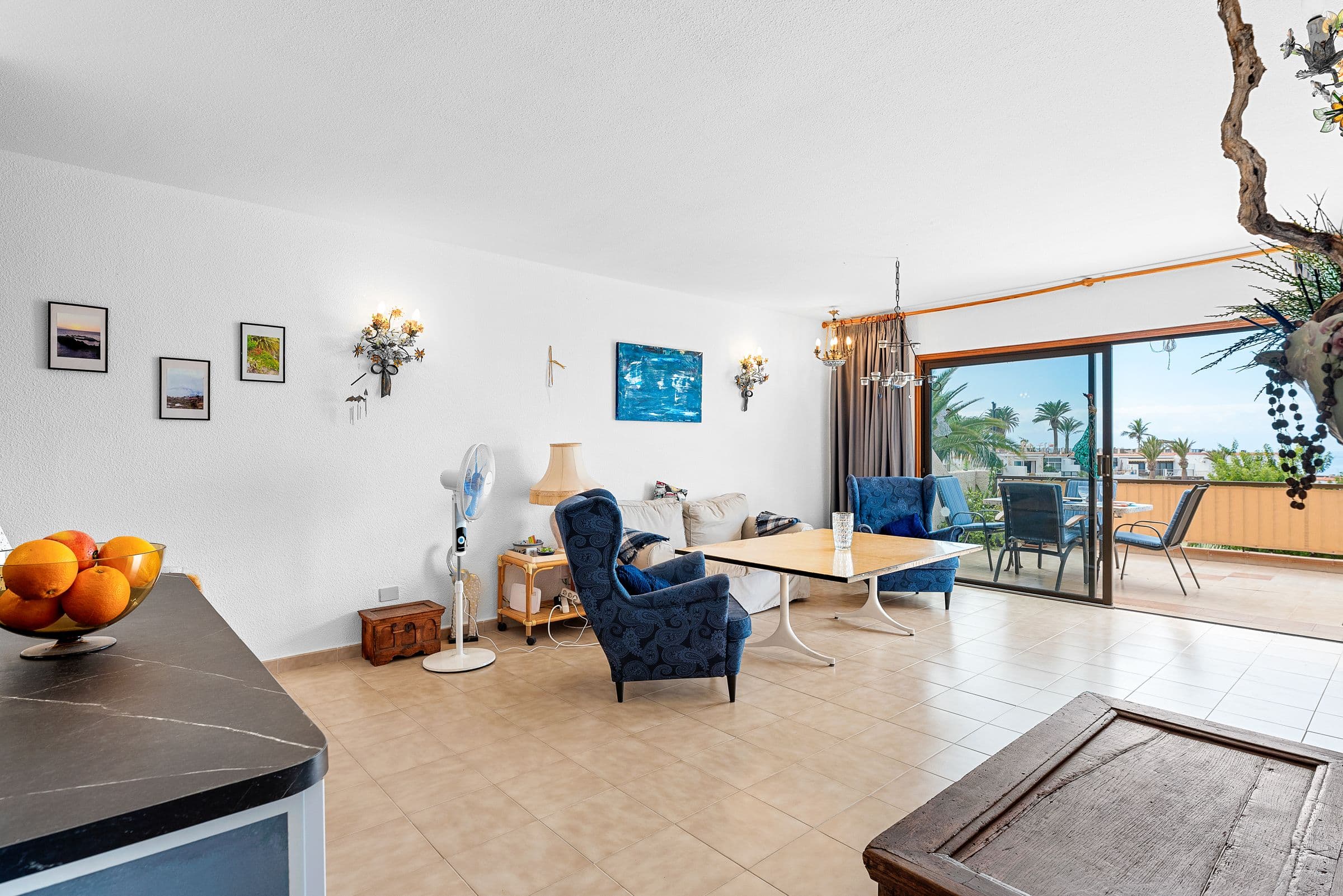 Living room with large terrace door