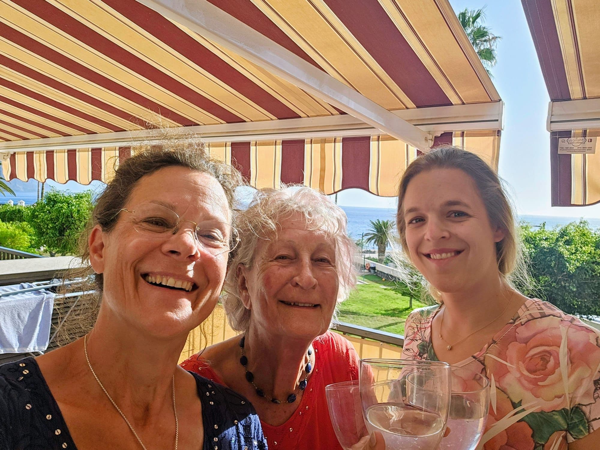 The host family on the terrace